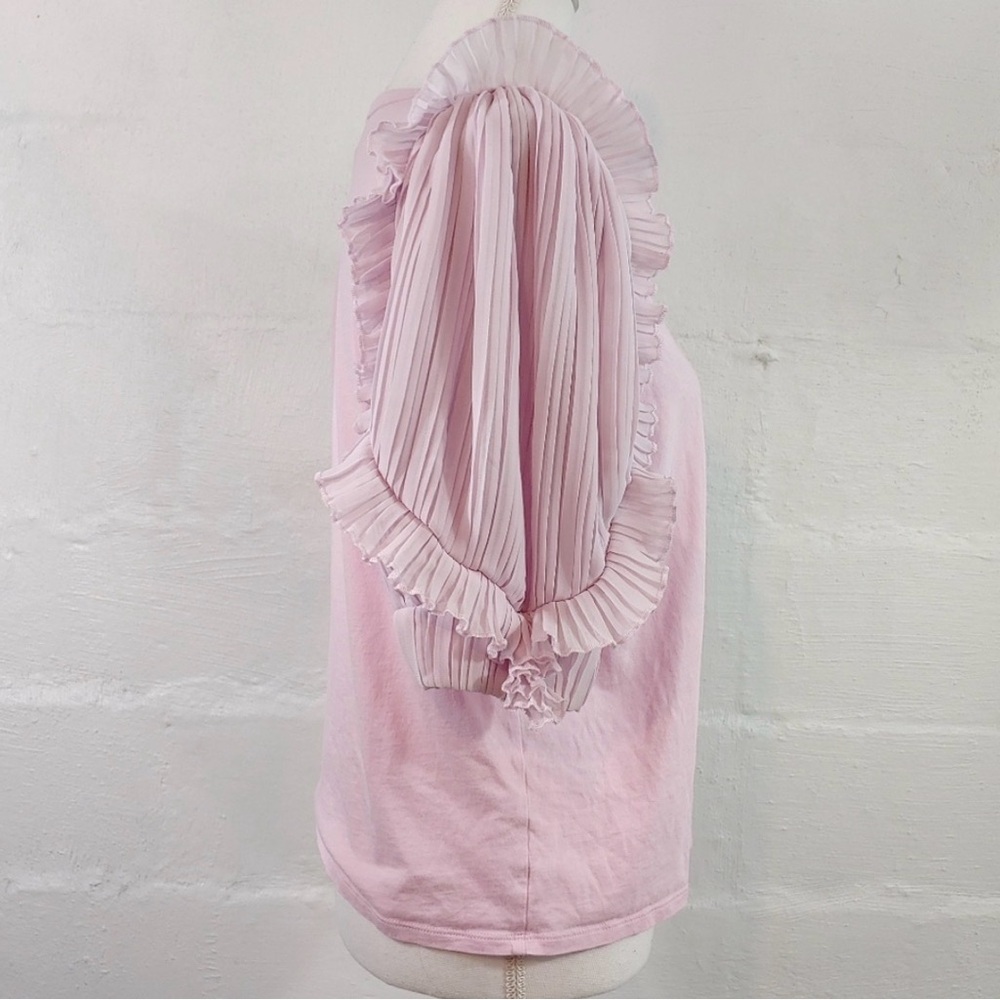 Express Light Pink Blouse with Ruffle Sleeves - Picture 7 of 8